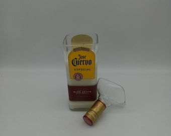 Jose Cuervo Gold Tequila Candle, Scented Soy Wax, Choose the Fragrance, Cut Liquor Bottle, Many Scents, Gift, Vase, Upcycled, Recycled