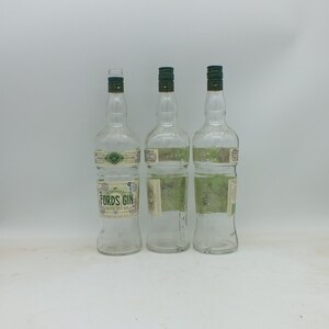 Empty Ford&#39;s Gin Bottle, Upcycled, Recycled, 1, 2 or 3 bottles