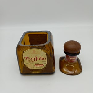 Don Julio Reposado Tequila Candle, Scented Soy Wax, Choose your Fragrance, Cut Liquor Bottle, Many Scents, Gift, Vase With Lid, Recycled