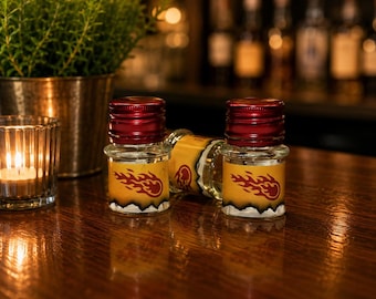 Fireball Shot Glass, Upcycled Liquor Bottle, Cinnamon Whisky Gift