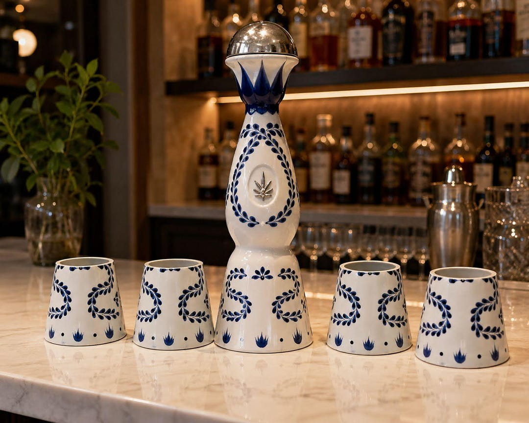 Clase Azul Glass, Mexican Tequila, Cut Liquor Bottle, Drinking