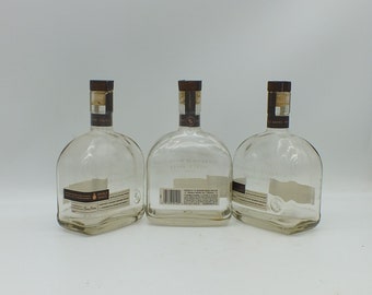 Botella vacía de bourbon Woodford Reserve Double Oak, reciclada, reutilizada, 1, 2 o 3 botellas. Destilería.