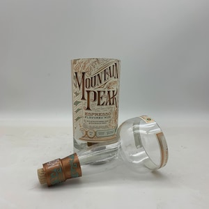 Mountain Peak Rum Candle, Scented Soy Wax, Choose the Fragrance, Cut Liquor Bottle, Many Scents, Gift, Vase, Upcycled, Recycled