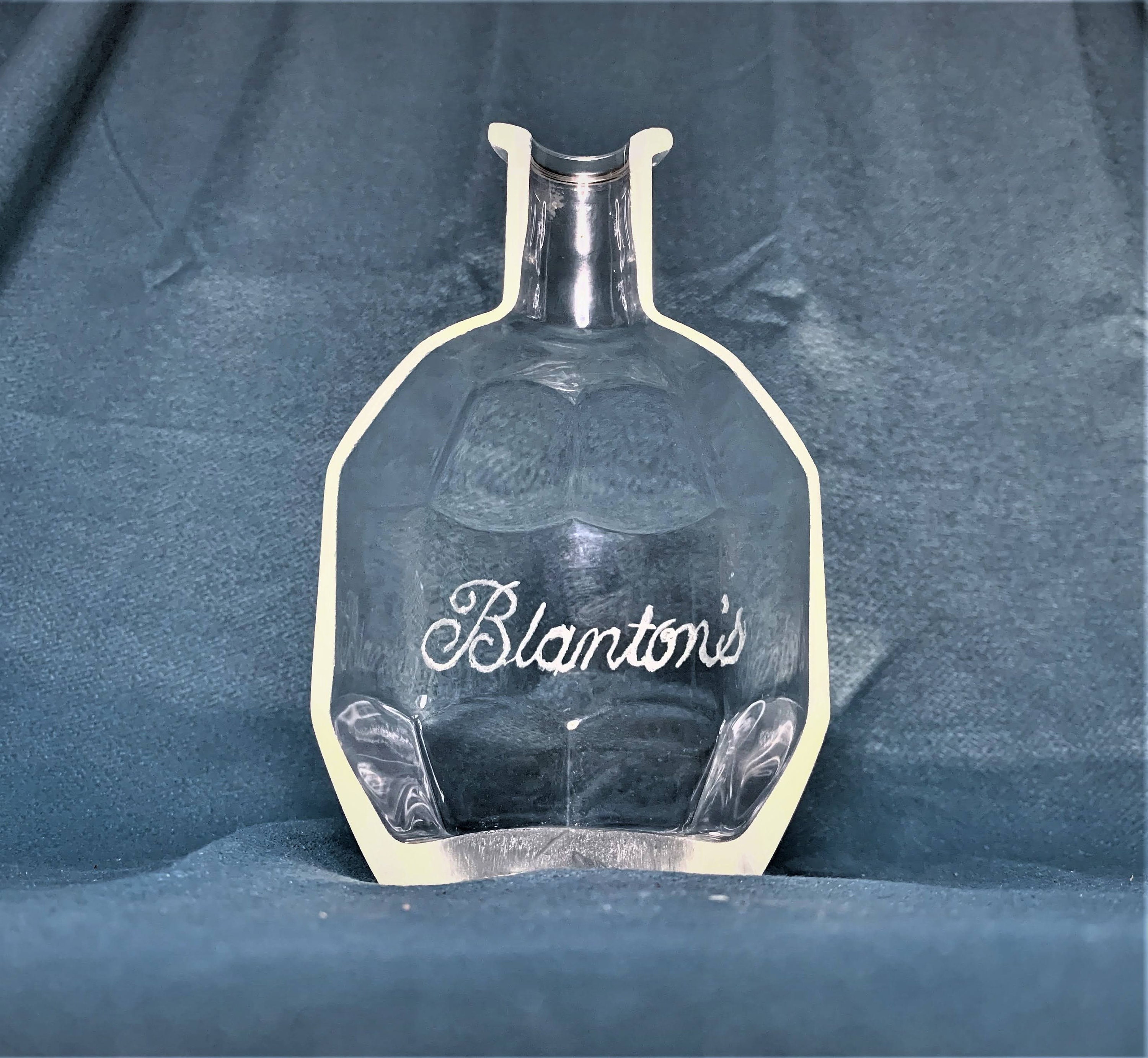 Blantons Bottle Ashtray W/ Reverse Label 