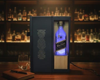 Johnnie Walker Blue Label Lamp, Color Changing Bottle, Remote Control, Bar Light, Scotch Whisky, Table Light