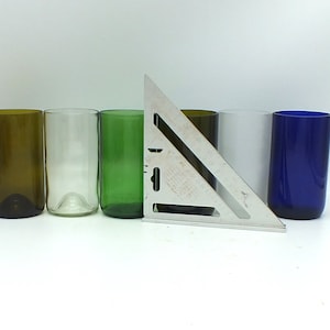 16 oz Tall Glasses - Tumbler Made from Cut Wine bottle, Drinking glasses, gift, Recycled to Upcycled, Restaurant / Hotel Water Glass