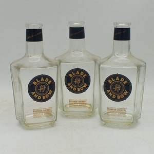 Empty 750ml Blade & Bow Bourbon Liquor Bottle, Upcycled, Recycled, 1, 2 or 3