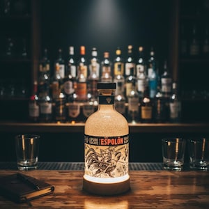 Espolon Tequila Bottle Lamp, Color Changing LED, Bar Decor