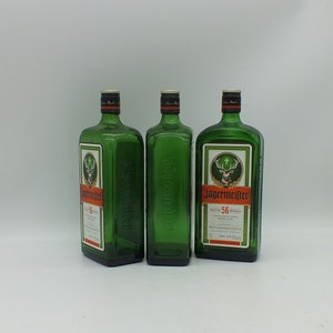 Empty Jagermeister Bottle, Upcycled, Recycled, 1, 2 or 3 bottles - German Jager