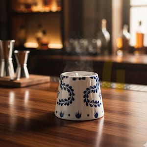 Clase Azul Glass, Mexican Tequila, Cut liquor bottle, Drinking glasses, Father&#39;s day gift, Ceramic tequila bottle