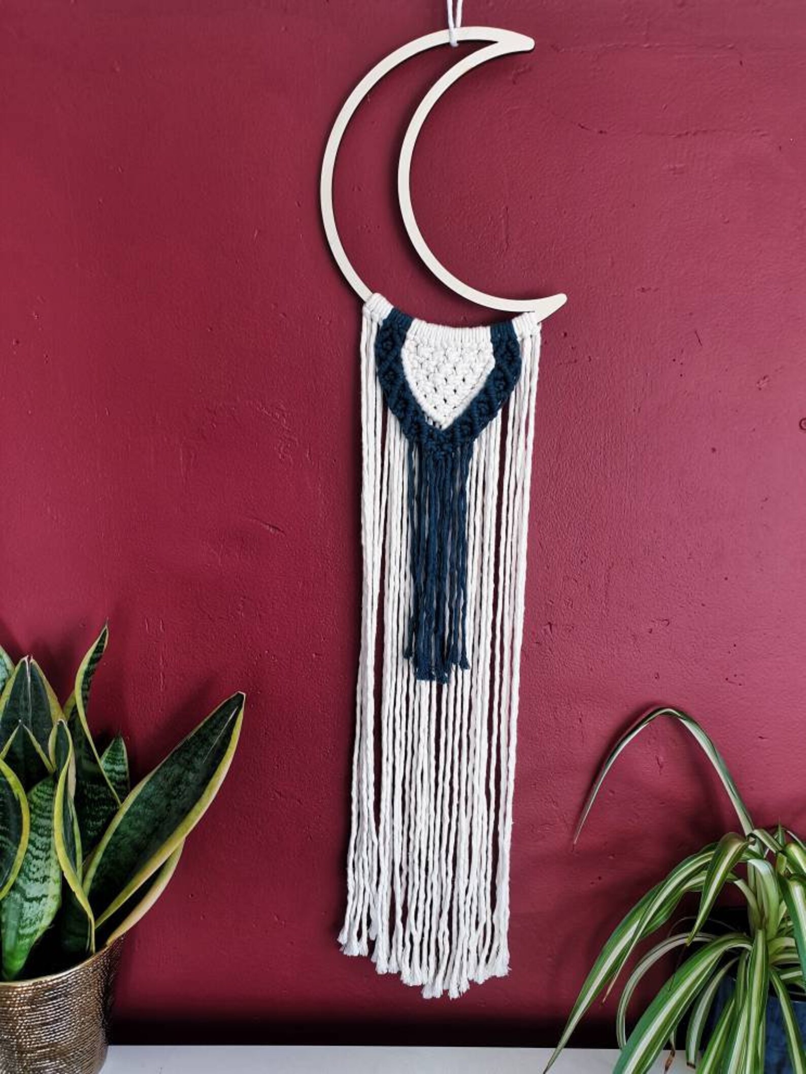 Moon Macrame Wall Hanging Home Living Room/ Bedroom Decor Etsy