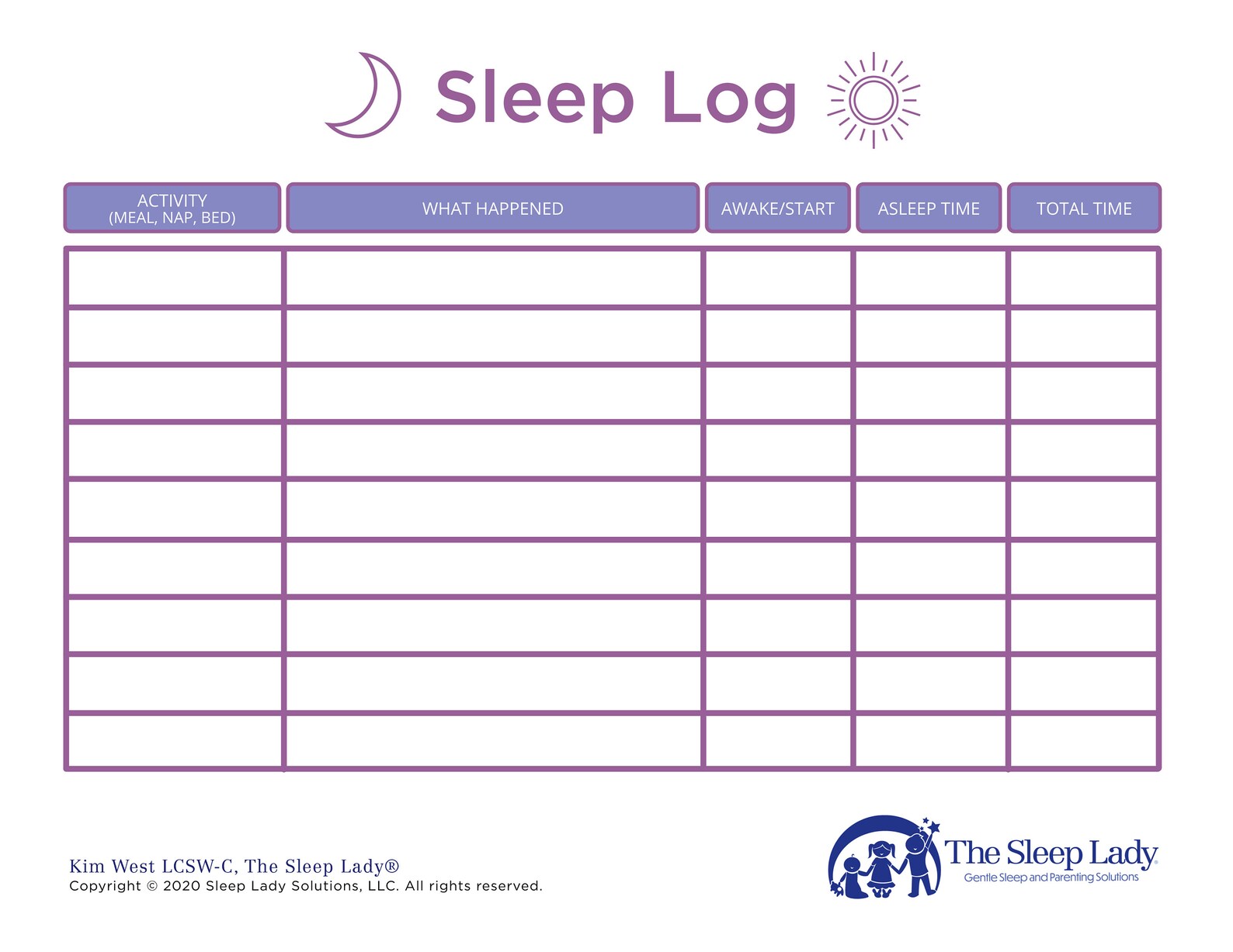 Sleep Log Etsy