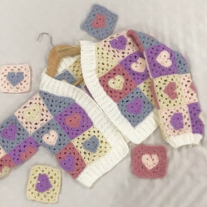 Cropped Heart Crochet Cardigan Pattern