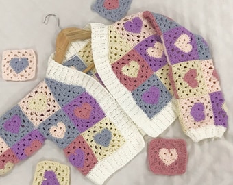 Cropped Heart Crochet Cardigan Pattern