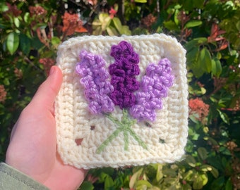 Lavender Bunch Granny Square Pattern