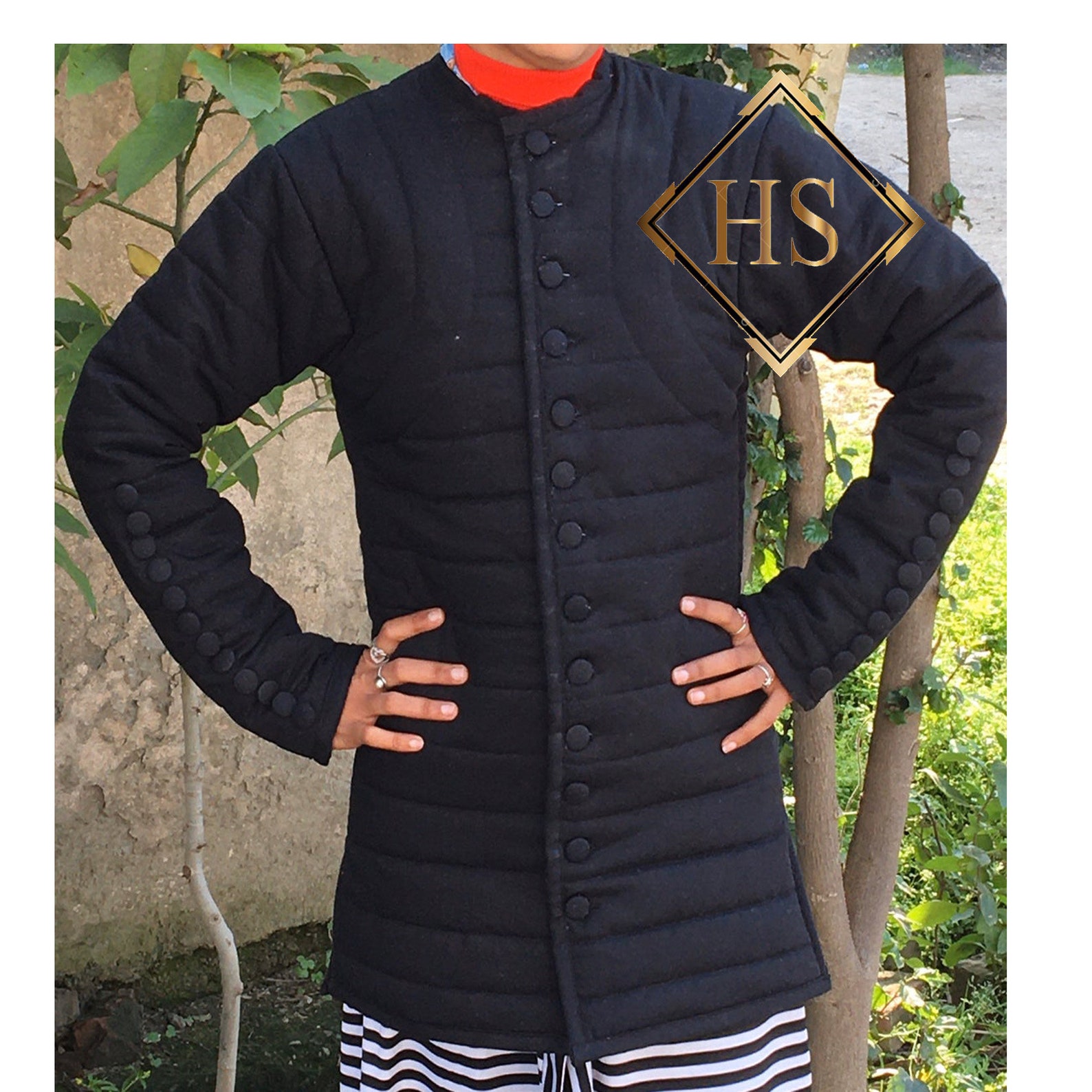 Thick Blue Color quilted gambeson Viking men armor Medieval Etsy