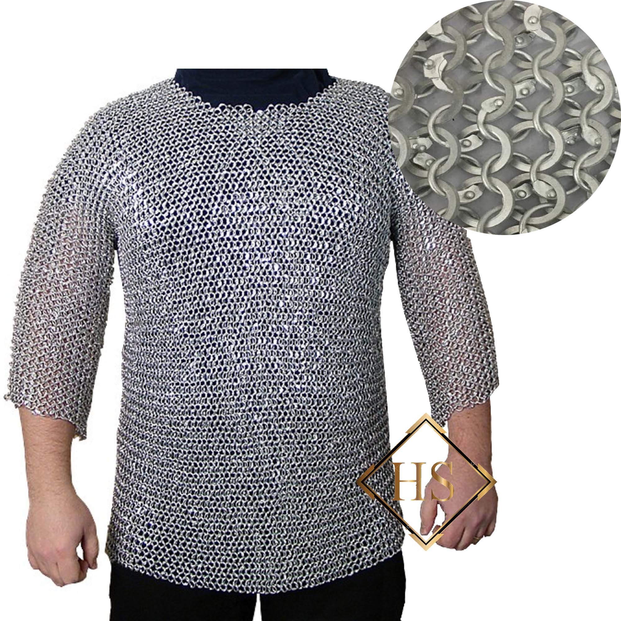 Chain mail Viking 9 MM Flat ring Round Riveted Chainmail Half Etsy