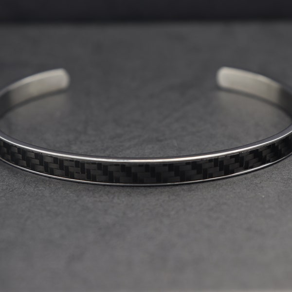 Carbon, Edelstahl-Armband in Silber | sportlich, elegantes und kratzfestes Armband