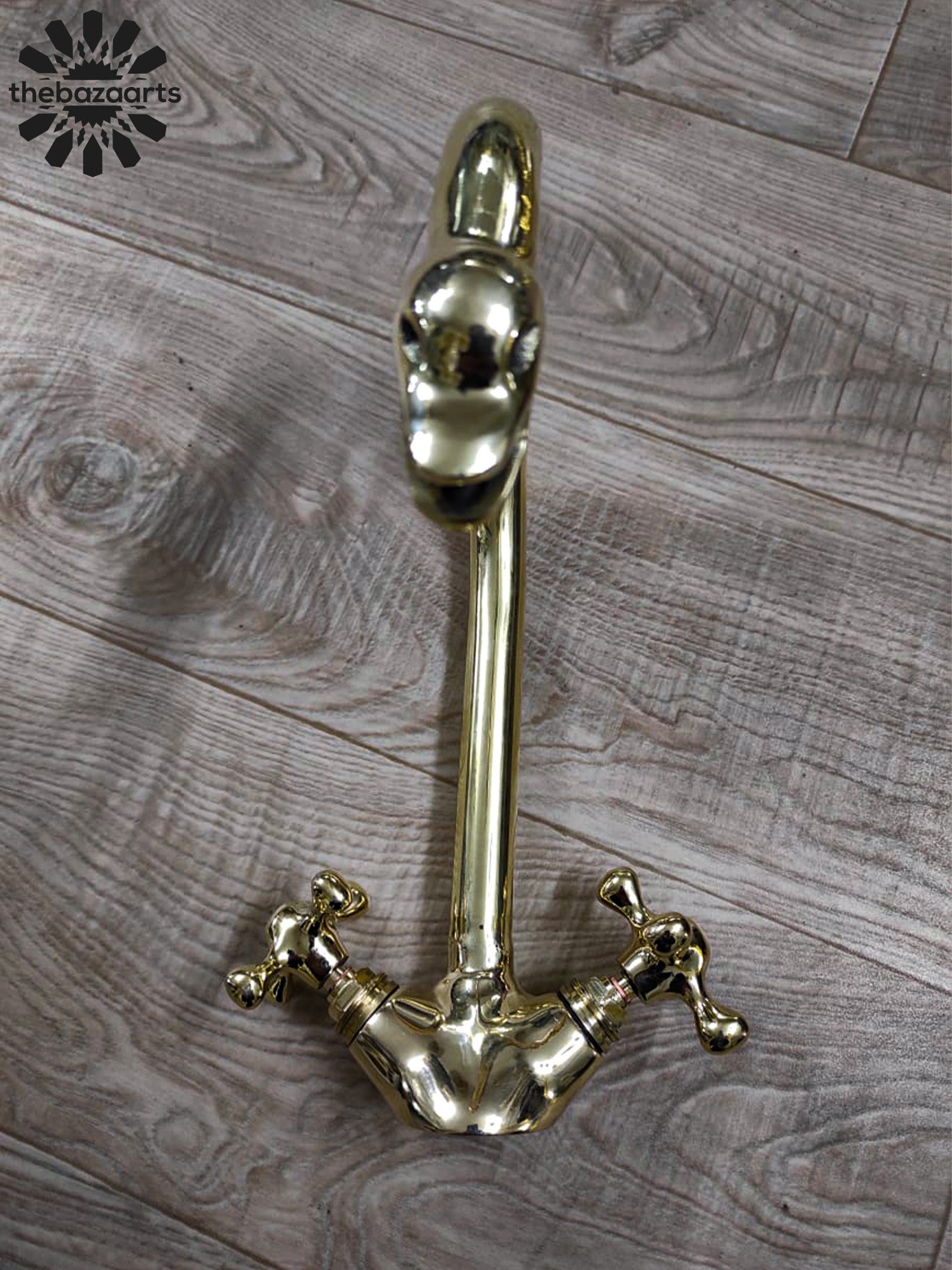 Cisne cuello de cisne grifo sólido latón-latón puente cocina | Etsy