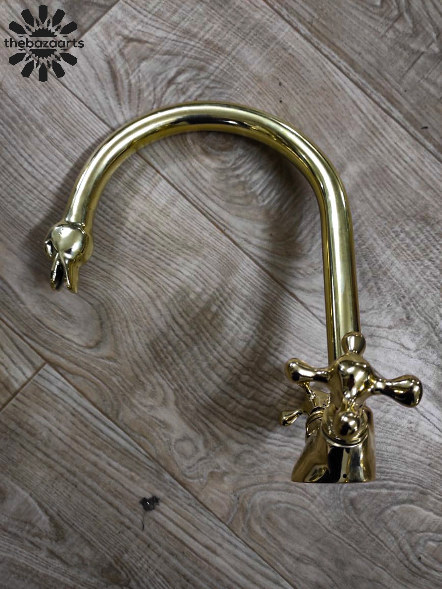 Cisne cuello de cisne grifo sólido latón-latón puente cocina | Etsy