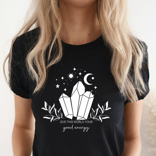 Crystal Shirt, Big Crystal Energy, Crystal Gift, minimalistisch shirt, Crystal Lover, spiritueel T-shirt, genezer Reiki spiritualiteit, spiritueel T-shirt