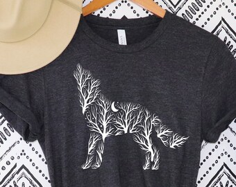 Wolf Shirt, Howling Wolf, Floral Wolf, Wolf Lover Gift, Animal Lover Shirt, Wolf Girl, Wolves Gifts, Wildlife Animals Tee,Camping shirt