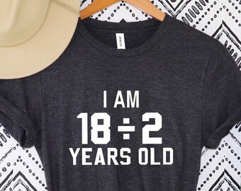 Chemise 9e anniversaire pour enfants, j'ai 18 ans divisé par 2 ans, 9 ans, chemise drôle 9e anniversaire, chemise neuf anniversaire, chemise 9e anniversaire garçons