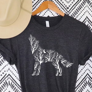 Wolf Shirt, Howling Wolf, Floral Wolf, Wolf Lover Gift, Animal Lover Shirt, Wolf Girl, Wolves Gifts, Wildlife Animals Tee,Camping shirt