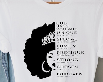 God Says You Are Black Queen African American Women T-shirt, Queen ...