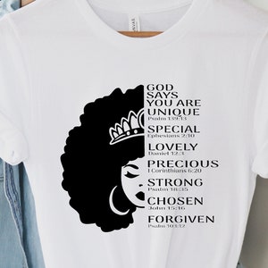 God Says You Are Black Queen African American Women T-shirt, Queen African American Women shirt, Afro Woman Shirt, Powerful Afro Woman Shirt
