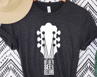 Ich bin vielleicht alt, aber ich muss alle sehen Die besten Bands T-Shirt, 70er Jahre Shirt, 80er Jahre Shirt, Band Shirt, Hippie Shirt, Vintage Band Shirt, Musik Shirt