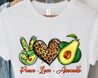 Peace Love Avocados Shirt,Avocado T-Shirt, Avocado Shirt,Cute Avocado Tshirt,Avocado Lover Shirt, Avocado Farmer Shirt,Vegan Food Shirt