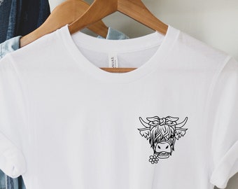 Highland Kuh T-Shirt, Bauernhof Leben Shirt, Tierliebhaber Shirt, süßes Kuh Shirt, Kuh Shirt für Mutter, Highland Kuh Shirt, Kuh Geschenke für sie