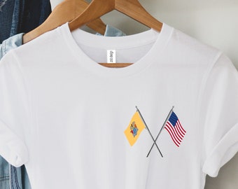 Camisa de la bandera del estado de Nueva Jersey, camisa de Nueva Jersey, camiseta de viaje de Nueva Jersey, camisa amante de Nueva Jersey, estado de origen de Nueva Jersey, ciudad de Newark Jersey