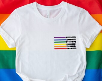 Love is Love shirt,Rainbow Lightsaber Shirt, LGBT Shirt, Gay Pride Shirt Men, Rainbow Pride Gift, Lesbian Shirt,LGBT Pride Gift,lgbtq tee