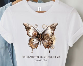 For I Know The Plans I Have For You Jeremiah 29:11 shirt, Butterfly Christian shirt Religious shirt Scripture Shirt, Faith Based Tee