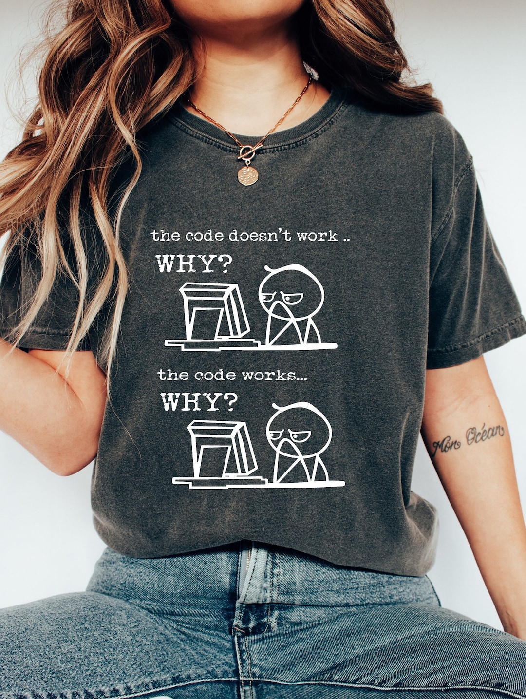 Computer Coding Shirt The Code Doesn't Work Why T-shirts, Computer Greek Gifts,computer ...