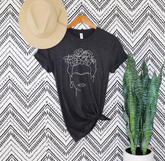 Face Line Art Shirt, Frida Shirt, Frida Line Art Shirt, Kahlo Tshirt, Face Line Art Tee, Frida Kahlo shirt, Frida Kahlo Portrait T-shirt