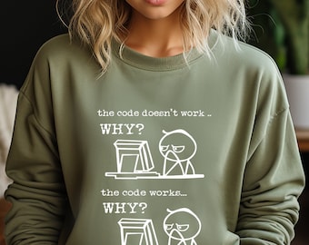 El código no funciona por qué camisetas, regalos griegos de computadora, camisa de ingeniería informática, camisa de codificación, camisetas de programador, regalo de ciencias de la computación