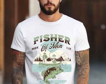Camisa de pescador, camisa cristiana para hombres, regalos cristianos para hombres, regalo de pescador, camisa de pesca, regalos de papá, camisa de pescador de hombres, regalos de pesca