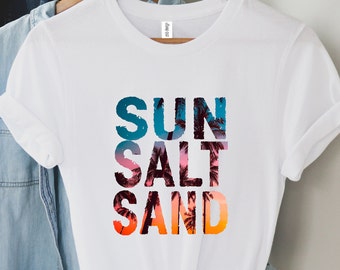 Camisa de arena de sal de sol, camisa de vacaciones de verano, camisa de vibraciones de verano, camisa de vacaciones, camisa de playa, camiseta de verano, camiseta de arena de sal de sol, camiseta de verano divertida