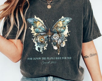 For I Know The Plans I Have For You Jeremiah 29:11 shirt, Butterfly Christian shirt Religious shirt Scripture Shirt, Faith Based Tee