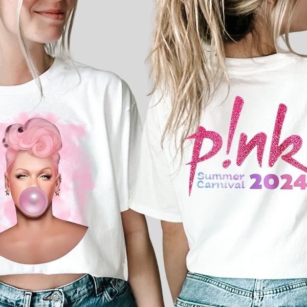 Chemise rose rose chanteur du carnaval d'été 2024, chemise rose Fan Lovers, chemise Music Tour 2024, chemise album Trustfall, chemise Concert 2024 P! nk