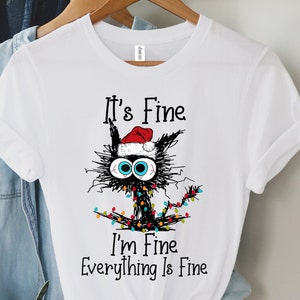 Det är bra, jag mår bra, allt är bra, rolig jultröja, julklapp till henne, ångesttröja, present till jul, julbelysningströja