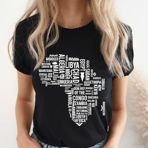 Africa Map with countries,Love Africa Shirt, Africa Shirts,Africa Map Tees,Map of Africa Shirt,African American Shirt,Map Of Africa Shirt