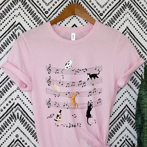 Cat Music Shirts,Cats Shirts,Funny Musician Shirt,Music Lover Gifts, Music T Shirt,Music Teacher Gifts,Cat Playing Music Note,Musician Gifts