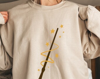 Camisa de varita mágica, camisa de gafas de mago, camisa de cerámica, camisa HP, inspirada en Potter, vacaciones familiares, regalo de cerámica, camisa de varita, camiseta de varita