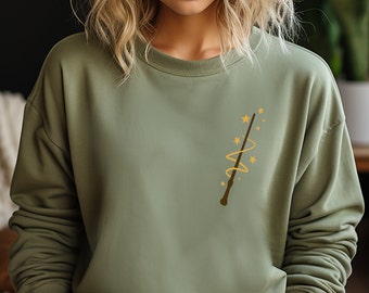 Camisa de varita mágica, camisa de gafas de mago, camisa de cerámica, camisa HP, inspirada en Potter, vacaciones familiares, regalo de cerámica, camisa de varita, camiseta de varita