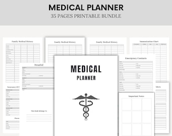 Medical Planner - Medication Planner - Medical Expenses - Symptom tracker - Printable Medical Planner - Wellness Planner - Instant Download
