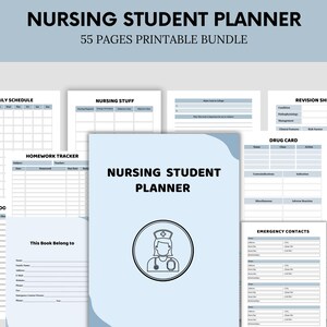 Nursing Student Planner - Goal Planner - Study Planner - Printable Nursing Student Planner - Daily Schedule - Instant Download